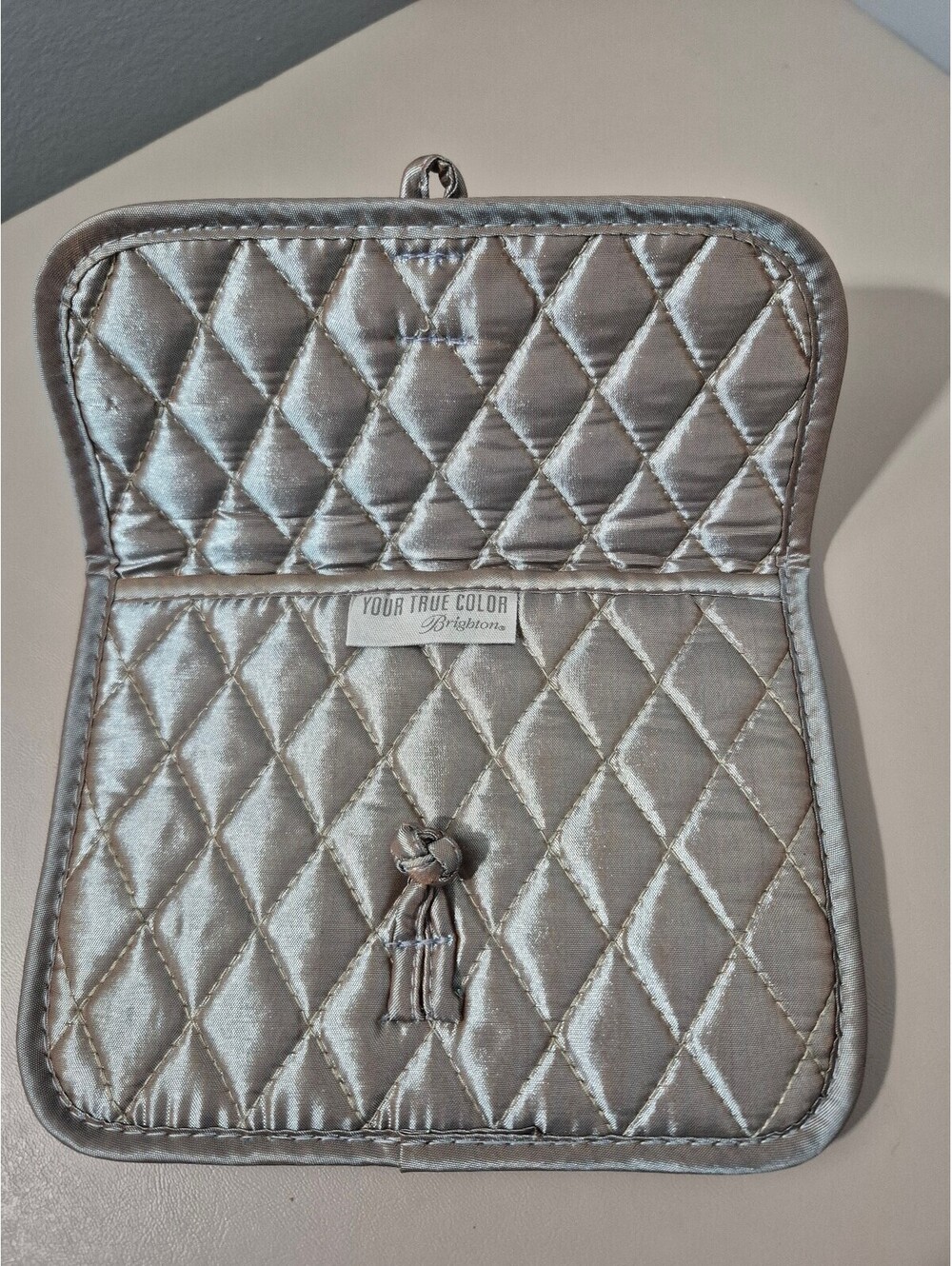Brighton Your True Color Silver Quilted Bag Organizer Pouch